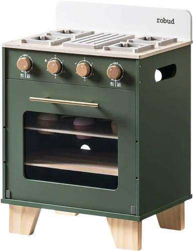 HHHK - Houten Speelgoed Oven - Groen - Kinderkeuken - Houten Keuken Speelgoed - Houten Keukentje - Kinderkeuken Speelgoed