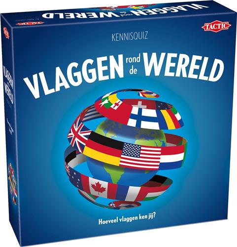 Tactic Vlaggen rond de Wereld  Bordspel  Vlaggen Herkennen en Topografie Quiz  Leerzaam Familiespel  2-6 spelers  Hoogwaardige Scandinavische Kwaliteit