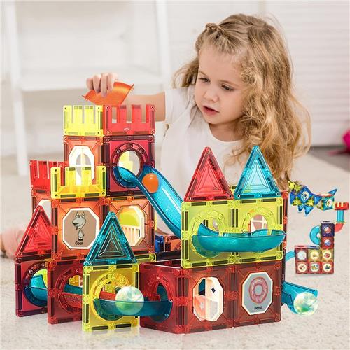 Magnetisch Bouwspeelgoed 75-delig  Educatieve Magnetische Blokken Set voor Kinderen  3D Magnetische Tegels  STEM Speelgoed  Bouwstenen voor Jongens en Meisjes van 3 tot 12 Jaar  Creatief Constructiespeelgoed