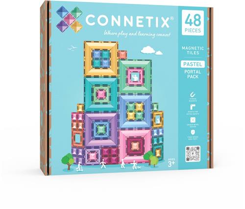 CONNETIX - Magnetisch Tegels - Pastel Portaalpakket - 48 Stuks - Magnetisch Speelgoed