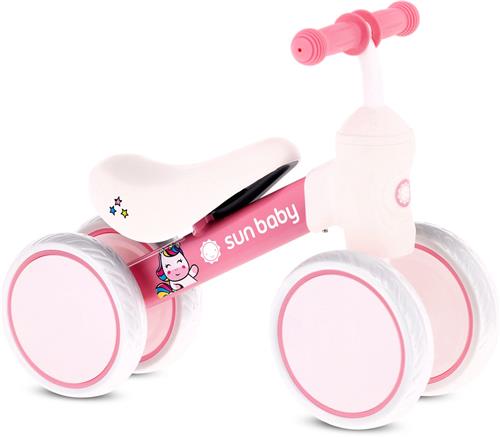 sun baby Loopfiets voor Kinderen PetitRide - 12 maanden, Loopfietsen, stalen frame, EVA-schuimwielen, schuimzadel, max. 25 kg - Roze