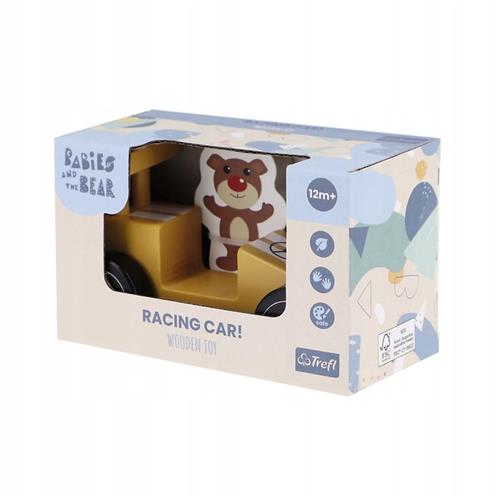 Houten Raceauto Trefl Oranje met Beer Zdzis - 12m+