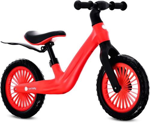 sun baby Loopfiets voor Kinderen Sport - 2 jaar, Loopfietsen, nylon frame, EVA-wielen, verstelbaar zadel en stuur - Rood