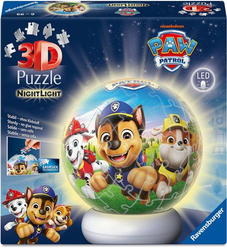 Ravensburger  Paw Patrol  3D Puzzle-Ball Nachtlicht  73 Stukjes