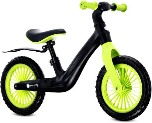 sun baby Loopfiets voor Kinderen Sport - 2 jaar, Loopfietsen, nylon frame, EVA-wielen, verstelbaar zadel en stuur - Zwart-geel
