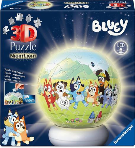 Ravensburger  Bluey  3D Puzzle-Ball Nachtlicht  73 Stukjes