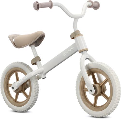 sun baby Loopfiets voor Kinderen 2 Jaar, Loopfietsen Molto Strada met schuimrubberen banden, verstelbaar zadel en stuur, stalen frame - Beige
