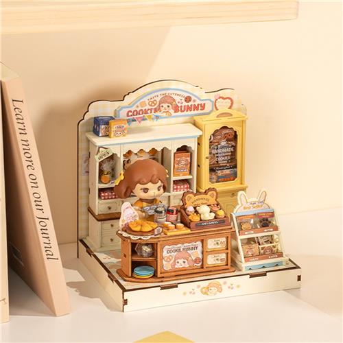 Rolife Houten Poppenhuis - Miniatuurhuis - DG177 - Cookii Bunny's Koekjeswinkel - Schattige Woondecoratie - Ideaal Creatief Cadeau