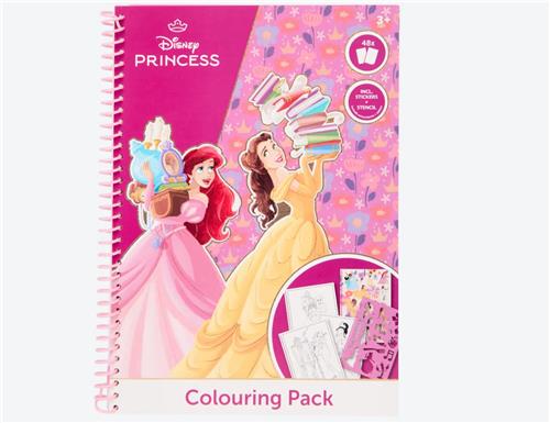 Kleurboek Disney Princess met stickers en stencils 48 paginas vol met princess