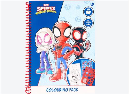 Kleurboek Spidey met stickers en stencils 48 paginas vol met spidey