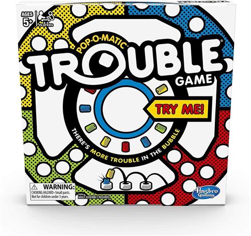 Hasbro Trouble Board Game - 2 tot 4 spelers - Klassiek Pop-O-Matic Racespel - Engelstalig