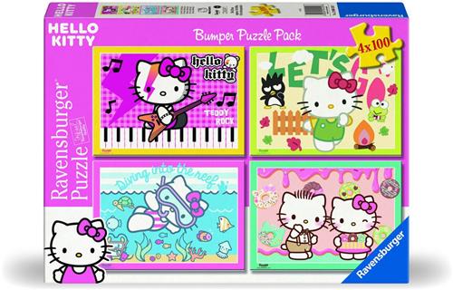 Hello Kitty - Puzzel - 100 Stukjes - 4 in 1