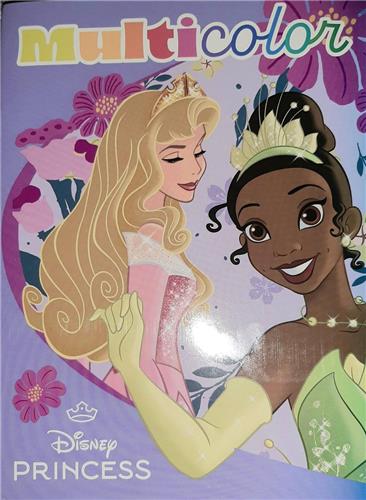 Multicolor kleurboek - Disney Princess - roze lila - doornroosje en Tiana - prinsessen