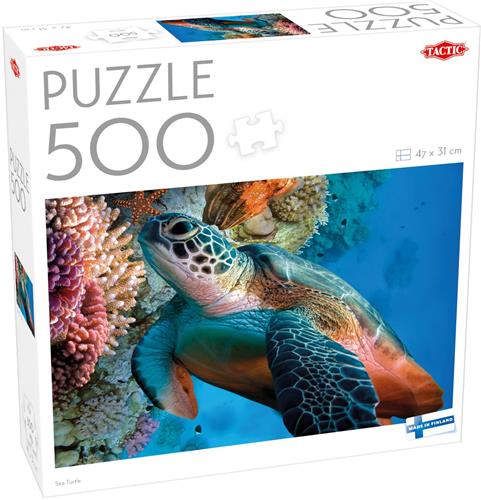 Tactic Sea Turtle  Puzzel  500 stukjes  Zeeschildpad in Tropische Oceaan  Onderwaterwereld en Zeedieren  Hoogwaardige Scandinavische Kwaliteit