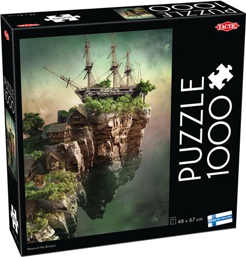 Tactic Haven of the Ancient  Puzzel  1000 stukjes  Fantasiewereld met Zwevend Eiland  Mysterieus Schip en Middeleeuwse Dorpen  Hoogwaardige Scandinavische Kwaliteit