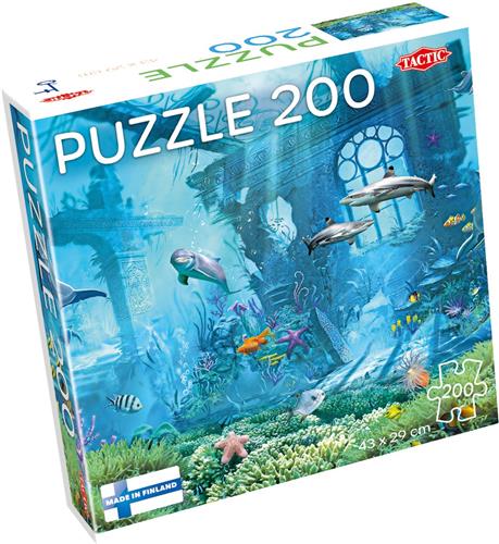 Tactic Sea Adventure  Puzzel  200 stukjes  Onderwaterwereld met Dolfijnen, Haaien en Vissen  Oceaan Avontuur voor Kinderen  Hoogwaardige Scandinavische Kwaliteit