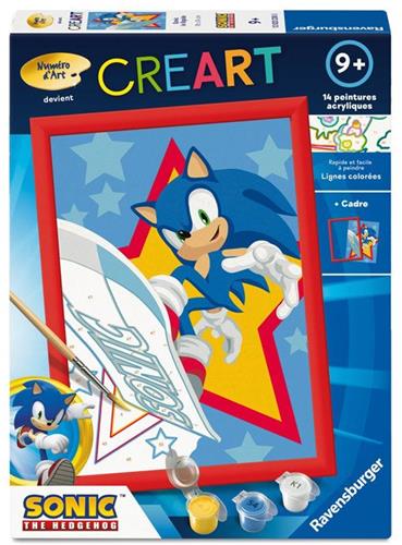 Ravensburger  CreArt Kids 18x24cm  Schilderen op nummer  Sonic  Schilderen op nummer set  Leeftijd 7+  12023230