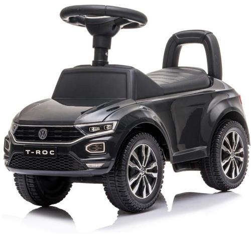 Kinderauto Volkswagen loopauto vanaf 1 jaar met claxon, verchroomde velgen, opbergvak onder de stoel (Zwart)