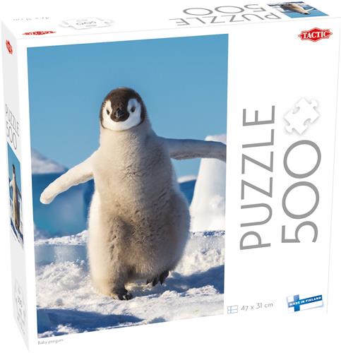 Tactic Baby Penguin  Puzzel  500 stukjes  Schattige Baby PinguÃ¯n in IJslandschap  Pooldieren en Antarctische Natuur  Hoogwaardige Scandinavische Kwaliteit