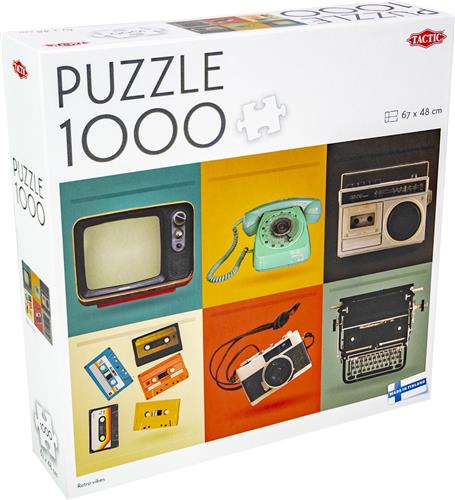 Tactic Retro Vibes  Puzzel  1000 stukjes  Vintage Elektronica en Design  Kleurrijke Retrostijl  Hoogwaardige Scandinavische Kwaliteit