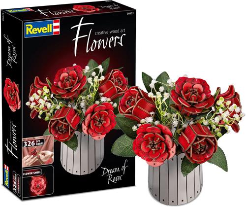 Revell Modelbouwpakket - 00631 Flowers - Droom van Rozen - Houten Bloemen met Vaas Houten - Revell - Modelbouw