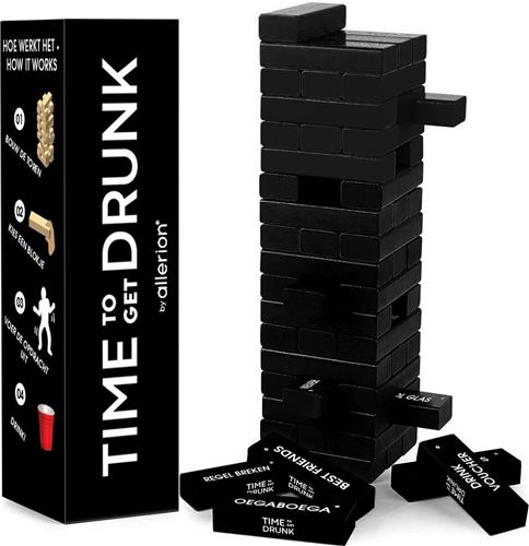 Allerion® - Time To Get Drunk Tower Edition  Drankspel  stapeltoren  54 Blokken