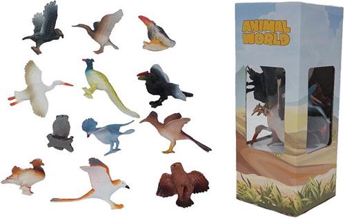 PIA Soft Toys-Speelfiguren - PVC - Vogels in doos 12 ass. 5 - 10 cm