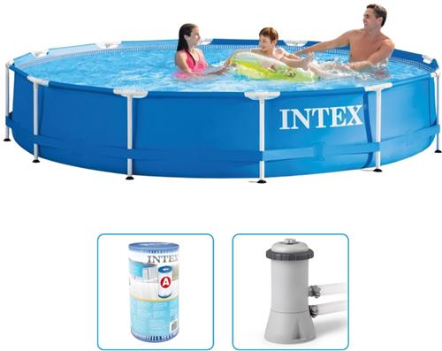 Intex Metal Frame Zwembad - 366x76 cm - Rond - Met filterpomp - Zwembad - Filterpomp - Zwembad Met Filterpomp - Filterpomp Zwembad - Zwembad Opzet