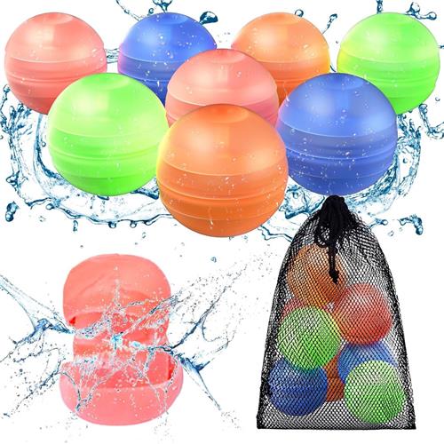 Waterballonnen met Gaaszak - van 3-12 Jaar - Herbruikbare Waterbommen voor Buitenplezier - Zelfsluitend - Wegwerp - Waterspeelgoed - Zwembad Speelgoed - Buitenspeelgoed - Siliconen - 8 Stuks - Veelkleurig - van Imperatoris