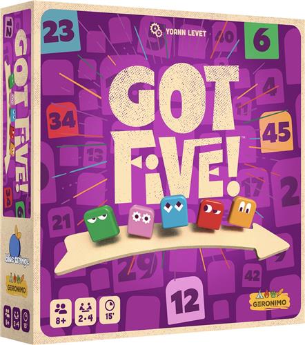 GOT FIVE ! - GERONIMO GAMES - BLUE ORANGE - VANAF 8 JAAR OUD - VAN 2 TOT 4 SPELERS - DEDUCTIESPEL