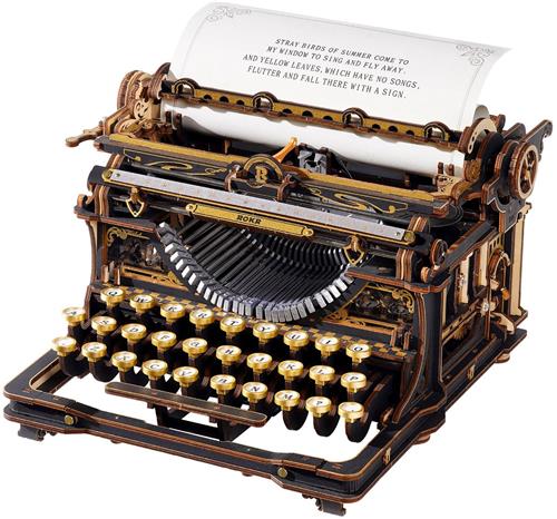 ROKR 3D Wooden Puzzles for Adults, 12-Hour Immersive Mechanical Typewriter (Classic Version) Model Kit LK703B, Gift and Decor ldea