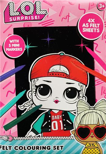 L.O.L. Surprise! velvet kleurplaten - Met 5 mini stiften - LOL SURPRISE - L.O.L. Surprise OMG - Knutselen meisjes - lol - Kleurboek - Meisje met pet