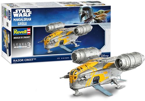 Revell Modelbouwpakket Ruimtevaart - 06747 Star Wars - The Mandalorian and Grogu - Razor Crest Plastic - 1:72 - Modelbouw