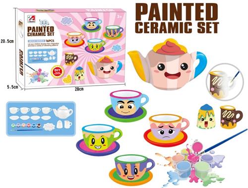 UltiluxeÂ® Servies Schilderen Keramiek - 16 stuks - Serviesset Beschilderen - Zelf Verven - Complete DIY set - Knutselset