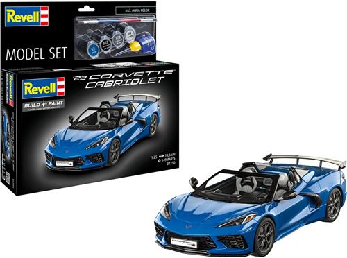 Revell Modelbouwpakket Auto - 67750 Chevrolet '22 Corvette Cabriolet - Amerikaanse Auto - Model Set Plastic - 1:25 - Modelbouw
