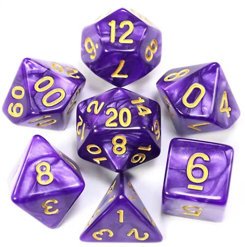 Dobbelstenenset - 7 dobbelstenen - Polyset Dice - Ontdek de Magie - Paars - Geschikt voor DND en andere spellen - CHPN
