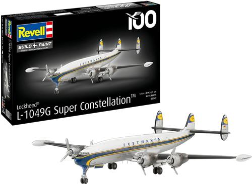 Revell Modelbouwpakket Vliegtuigen - 03745 Lockheed L.1049G Super Constellation - Lufthansa 100 - Duits Passagiersvliegtuig Plastic - 1:144 - Modelbouw