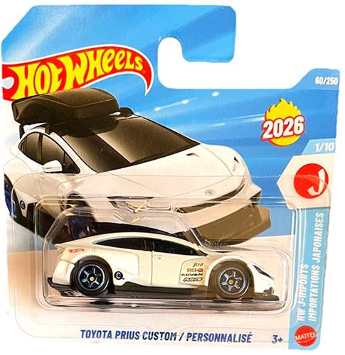 HOT WHEELS TOYOTA PRIUS CUSTOM METALIC WHITE PERSONNALISÃ‰ 60/250 HWJ-IMPORTS 1/10 SHORT CARD 1:64 2026