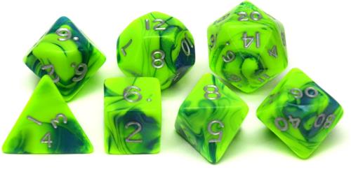 HOT Games dobbelstenen jumbo set groen/blauw voor rollenspellen.