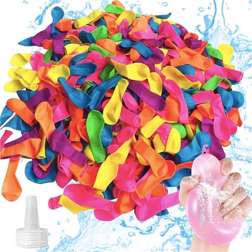 Waterballonnen met Slangmondstuk - van 3-12 Jaar - Waterbommen voor Buitenplezier - Zelfsluitend - Waterspeelgoed - Zwembad Speelgoed - Buitenspeelgoed - Rubber- 200 Stuks - Veelkleurig - van Imperatoris