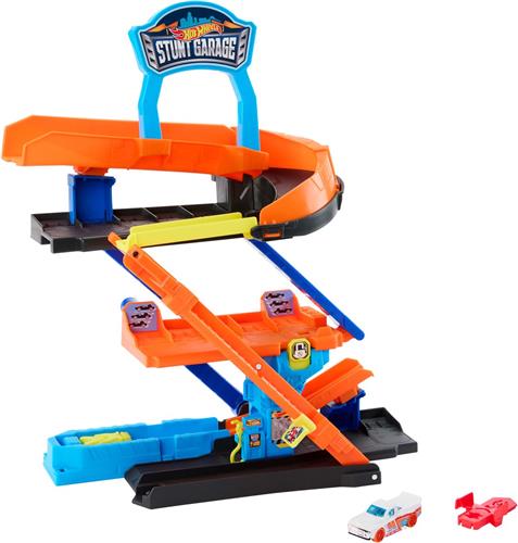 Hot Wheels City Transformerende Stuntgarage speelset en metalen speelauto