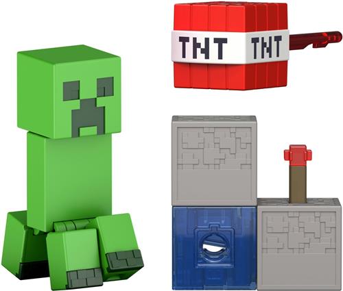 Minecraft Redstone Charged Creeper actiefiguur en accessoireset
