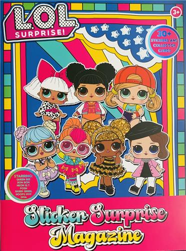 lol surprise sticker verrassing magazine - met verzamelkaarten - stickerboek - lol surprise stickers - knutselen meisjes