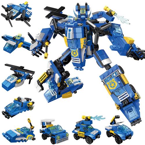 UltiluxeÂ® Bouwset Robot - 8 stuks - Bouwpakket voor Kinderen - Constructie speelgoed set - Voertuigen voor Jongens - Blauw