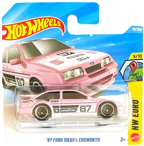 HOT WHEELS '87 FORD SIERRA COSWORTH PRINCESS PINK 116/250 HW EURO 5/10 SHORT CARD 2026
