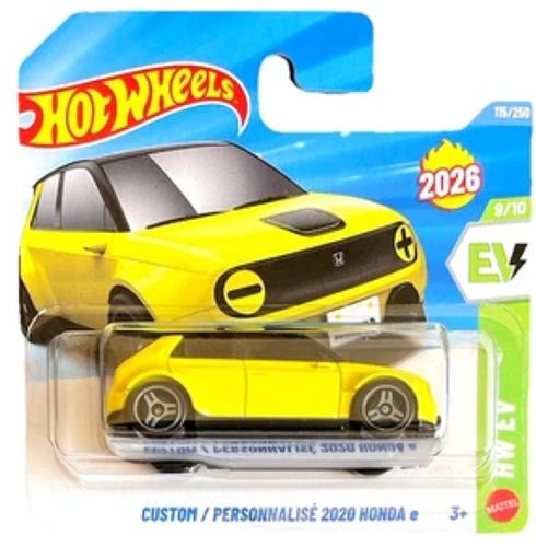 HOT WHEELS CUSTOM PERSONNALISÃ‰ 2020 HONDA e VANILLE YELLOW 115/250 HW EV 9/10 SHORT CARD 1:64 2026