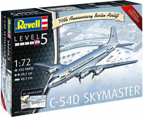 Revell 03910 C-54D Skymaster Berlin Airlift 70th Anniversary Modelbouw Kit  Schaal 1:72  Transportvliegtuig  WWII/Koude Oorlog  Gedetailleerd