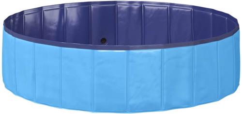 vidaXL - Kinder - Zwembad - Blauw - Ã˜ - 120 - x - 30 - cm - Dik - PVC - en - Geengineerd - Hout