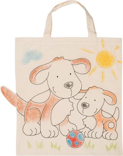 GOKI Draagtas - Honden - 38X42Cm - Om Zelf Te Kleuren - Katoen