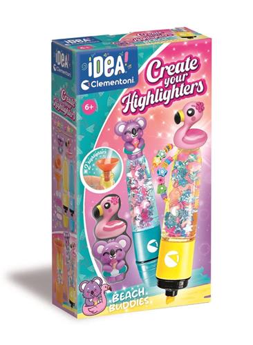Clementoni - Art & Craft Create Your Highlighters Summer Friends - Markeerstiften Maken Set - Vanaf 6 Jaar